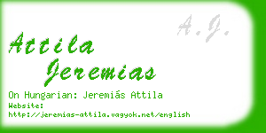 attila jeremias business card